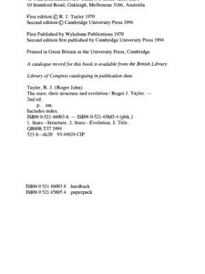 خرید و دانلود نسخه کامل کتاب The stars, their structure and evolution