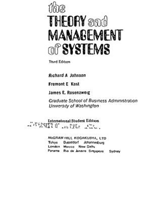 خرید و دانلود نسخه کامل کتاب The theory and management of systems