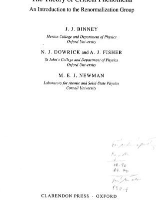 خرید و دانلود نسخه کامل کتاب The Theory of Critical Phenomena: An Introduction to the Renormalization Group (Oxford Science Publications)