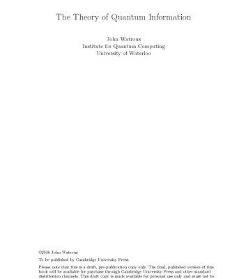 خرید و دانلود نسخه کامل کتاب The Theory of Quantum Information