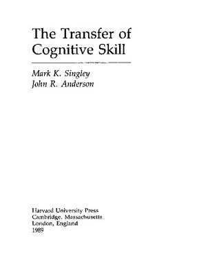 خرید و دانلود نسخه کامل کتاب The Transfer of Cognitive Skill