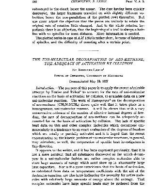 خرید و دانلود نسخه کامل کتاب The Uni-Molecular Decomposition of Azo-Methane; the Adequacy of Activation by Collision