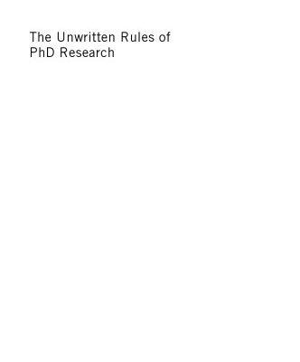 خرید و دانلود نسخه کامل کتاب The unwritten rules of PhD research