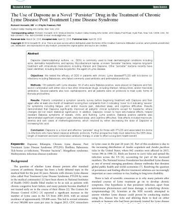 خرید و دانلود نسخه کامل کتاب The Use of Dapsone as a Novel “Persister” Drug in the Treatment of Chronic L yme Disease/Post Treatment Lyme Disease