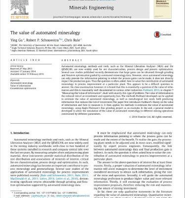 خرید و دانلود نسخه کامل کتاب The value of automated mineralogy
