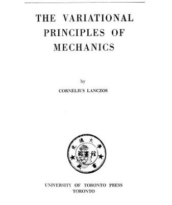 خرید و دانلود نسخه کامل کتاب The Variational Principles of Mechanics
