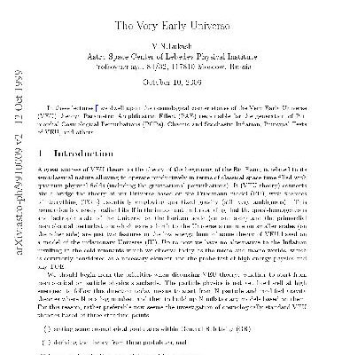 خرید و دانلود نسخه کامل کتاب The Very Early Universe