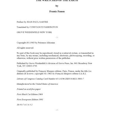 خرید و دانلود نسخه کامل کتاب The Wretched of the Earth