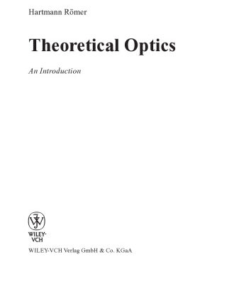 خرید و دانلود نسخه کامل کتاب Theoretical optics: an introduction