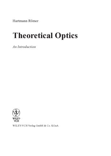 خرید و دانلود نسخه کامل کتاب Theoretical optics: an introduction_68be95eb1c74f.jpeg خرید و دانلود نسخه کامل کتاب Theoretical optics: an introduction