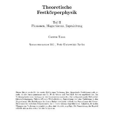 خرید و دانلود نسخه کامل کتاب Theoretische Festkoerperphysik II 001