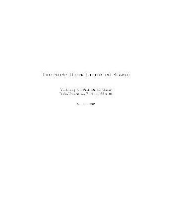 خرید و دانلود نسخه کامل کتاب Theoretische Thermodynamik und Statistik 001