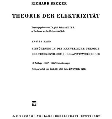 خرید و دانلود نسخه کامل کتاب Theorie der Elektrizität