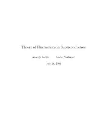 خرید و دانلود نسخه کامل کتاب Theory of fluctuations in superconductors
