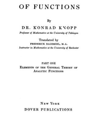 خرید و دانلود نسخه کامل کتاب Theory of Functions Volume 1: Part One elements of the General Theory of Analytic Functions