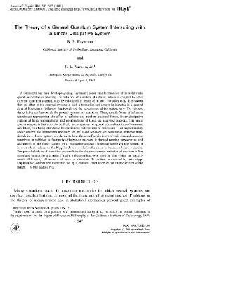 خرید و دانلود نسخه کامل کتاب Theory of quantum system interacting with a linear dissipative system