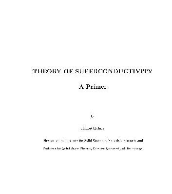 خرید و دانلود نسخه کامل کتاب Theory Of Superconductivity, A Primer