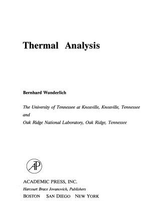 خرید و دانلود نسخه کامل کتاب Thermal Analysis