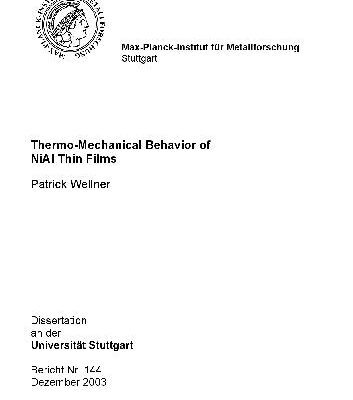 خرید و دانلود نسخه کامل کتاب Thermo-mechanical behavior of NiAl thin films