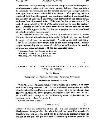 خرید و دانلود نسخه کامل کتاب Thermodynamic Derivation of a Black Body Radiation Isotherm