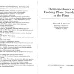 خرید و دانلود نسخه کامل کتاب Thermomechanics of Evolving Phase Boundaries in the Plane