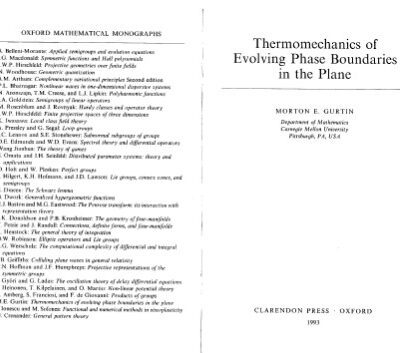 خرید و دانلود نسخه کامل کتاب Thermomechanics of Evolving Phase Boundaries in the Plane