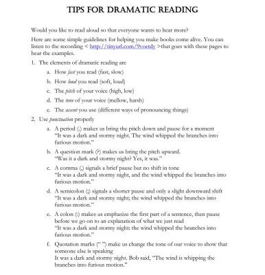 خرید و دانلود نسخه کامل کتاب Tips for Dramatic Reading: Making Books Come Alive