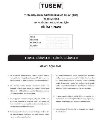 خرید و دانلود نسخه کامل کتاب Tıpta Uzmanlık Eğitimi Deneme Sınavı(Cevapsız)