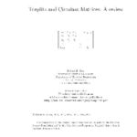 خرید و دانلود نسخه کامل کتاب Toeplitz and Circulant Matrices: A review