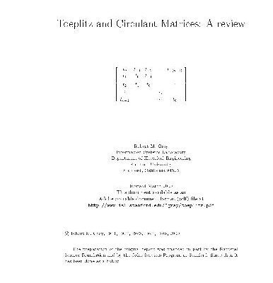 خرید و دانلود نسخه کامل کتاب Toeplitz and Circulant Matrices: A review