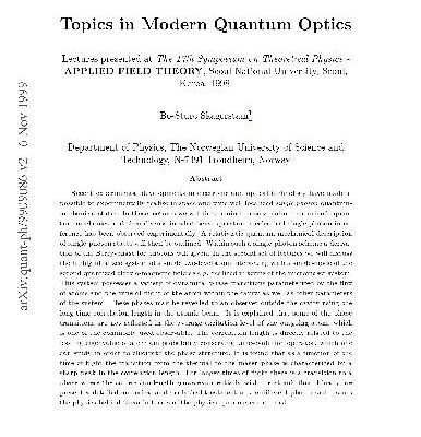 خرید و دانلود نسخه کامل کتاب Topics in Modern Quantum Optics
