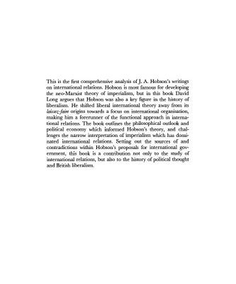 خرید و دانلود نسخه کامل کتاب Towards a New Liberal Internationalism: The International Theory of J. A. Hobson (LSE Monographs in International Studies)
