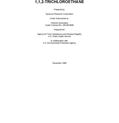 خرید و دانلود نسخه کامل کتاب Toxicological profiles – 1,1,2-trichloroethane