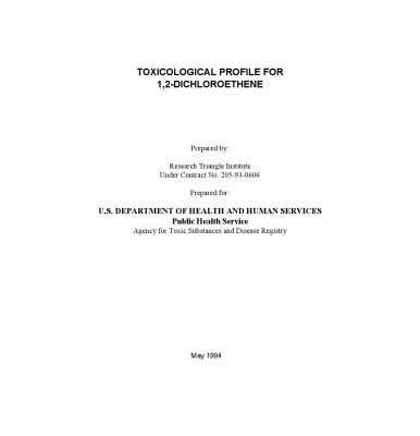 خرید و دانلود نسخه کامل کتاب Toxicological profiles – 1,2-dichloroethene