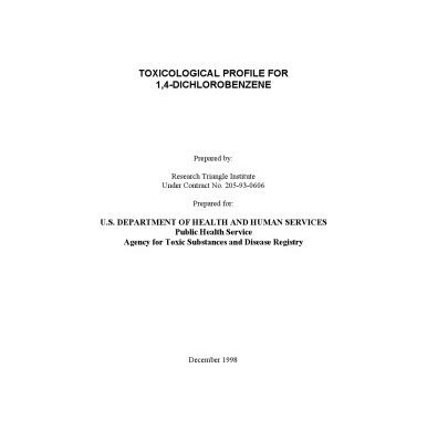 خرید و دانلود نسخه کامل کتاب Toxicological profiles – 1,4-dichlorobenzene