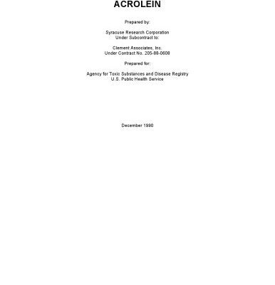 خرید و دانلود نسخه کامل کتاب Toxicological profiles – Acrolein