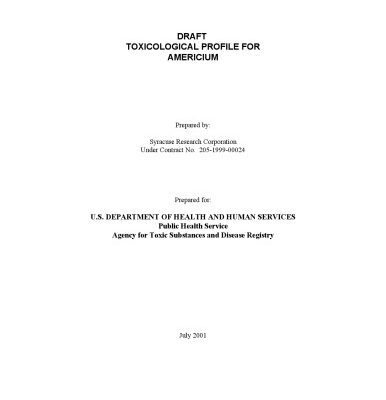خرید و دانلود نسخه کامل کتاب Toxicological profiles – Americium