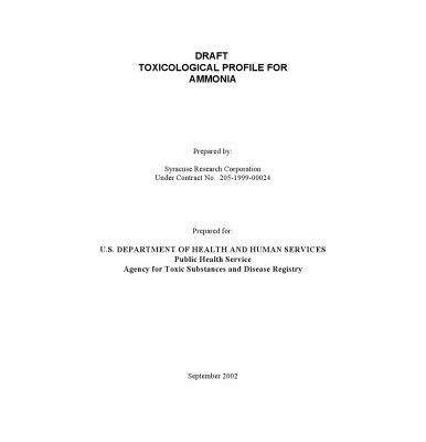 خرید و دانلود نسخه کامل کتاب Toxicological profiles – Ammonia