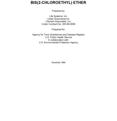 خرید و دانلود نسخه کامل کتاب Toxicological profiles – Bis(2-chloroethyl) ether