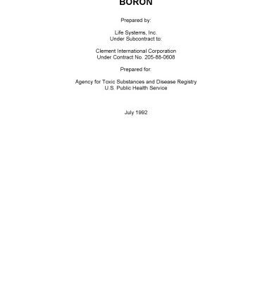 خرید و دانلود نسخه کامل کتاب Toxicological profiles – Boron