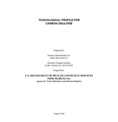 خرید و دانلود نسخه کامل کتاب Toxicological profiles – Carbon disulfide