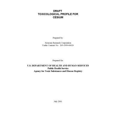 خرید و دانلود نسخه کامل کتاب Toxicological profiles – Cesium