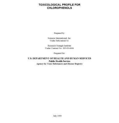 خرید و دانلود نسخه کامل کتاب Toxicological profiles – Chlorophenols