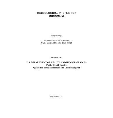 خرید و دانلود نسخه کامل کتاب Toxicological profiles – Chromium