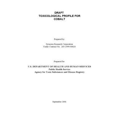 خرید و دانلود نسخه کامل کتاب Toxicological profiles – Cobalt