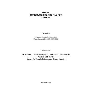 خرید و دانلود نسخه کامل کتاب Toxicological profiles – Copper