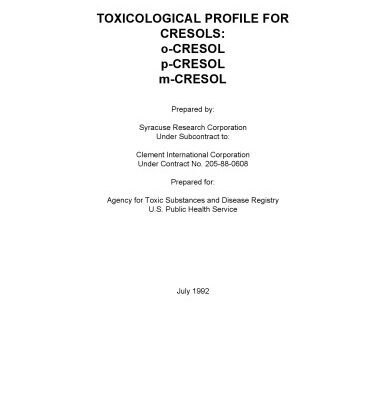 خرید و دانلود نسخه کامل کتاب Toxicological profiles – Cresols