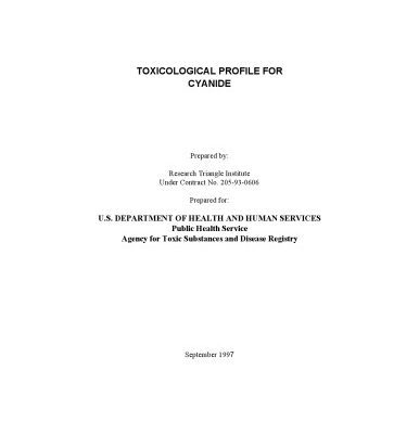 خرید و دانلود نسخه کامل کتاب Toxicological profiles – Cyanide