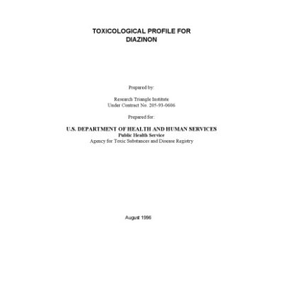 خرید و دانلود نسخه کامل کتاب Toxicological profiles – Diazinon