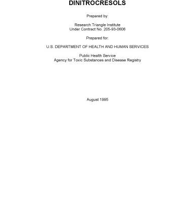 خرید و دانلود نسخه کامل کتاب Toxicological profiles – Dinitrocresols